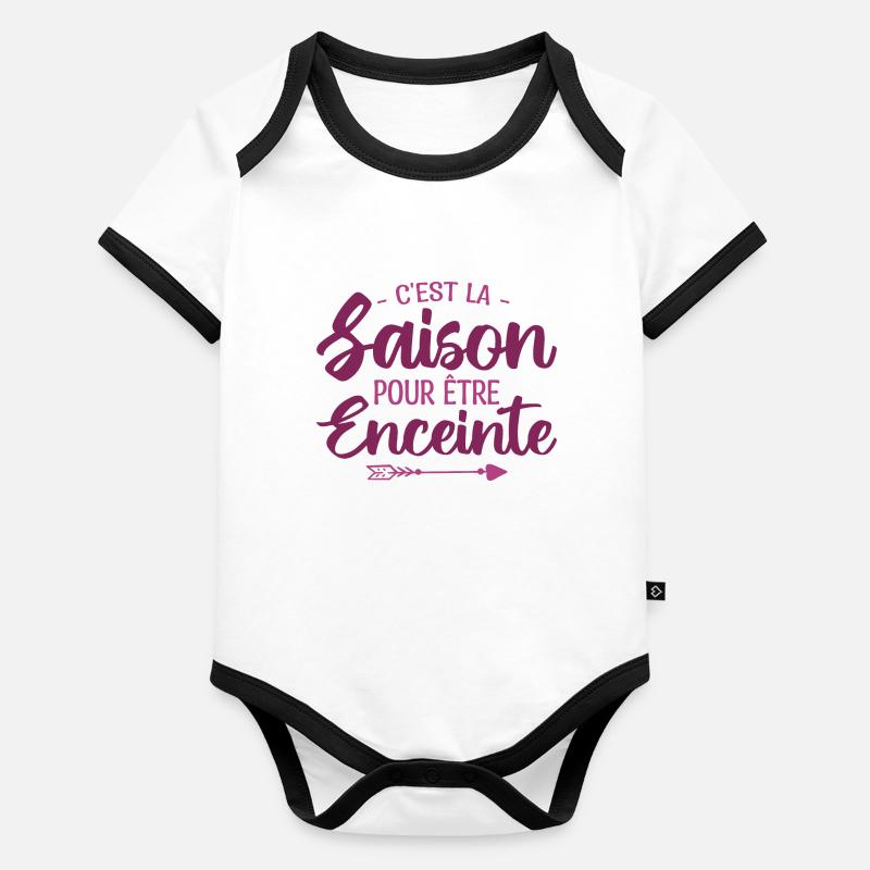 Femme enceinte - Cadeau future maman grossesse Body Bébé bio contrasté manches courtes