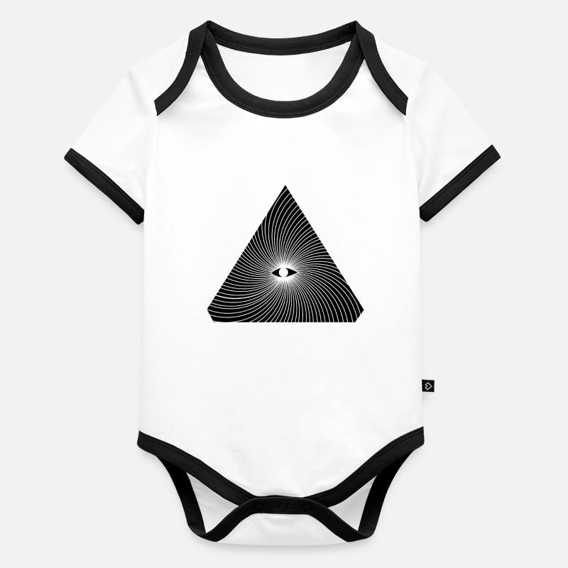 Œil triangulaire Body Bébé bio contrasté manches courtes