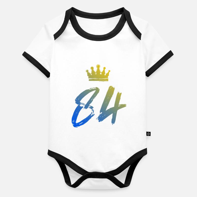 84 Couronne numérique Body Bébé bio contrasté manches courtes