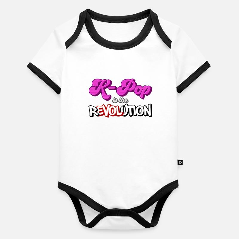 K-Pop is the Revolution | kpop KPop Geschenkidee Baby Bio-Kurzarm-Kontrastbody