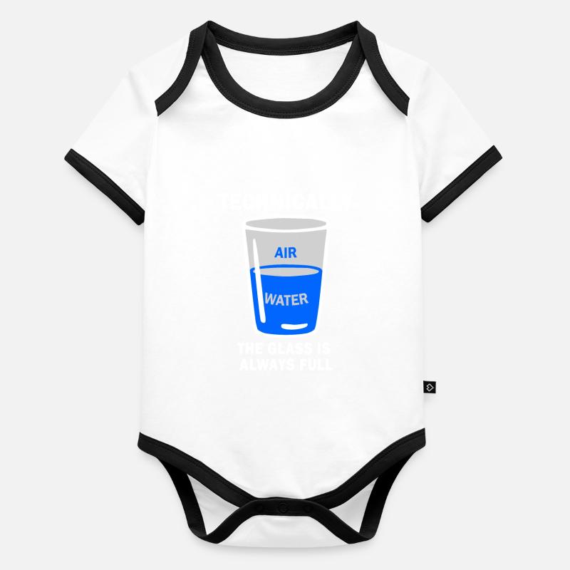 Technisch gesehen ist das Glas immer voll lustige Wissenschaft Baby Bio-Kurzarm-Kontrastbody