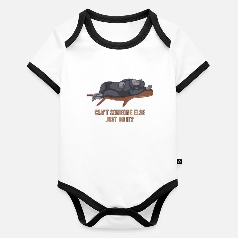 Gorilla Funny Animals Body Bébé bio contrasté manches courtes
