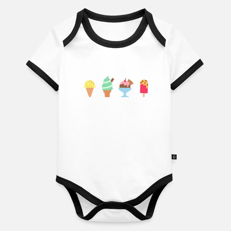 Buntes Eis für den Sommer Baby Bio-Kurzarm-Kontrastbody