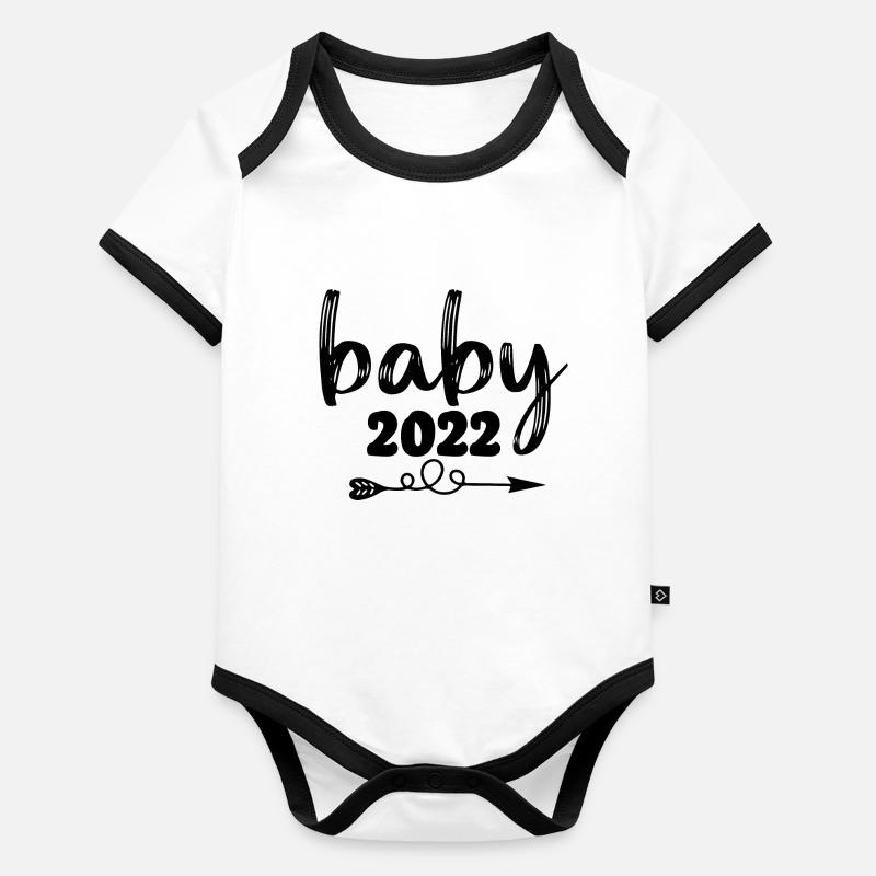 Bébé 2022 Grossesse Annonce Bébé Naissance Body Bébé bio contrasté manches courtes