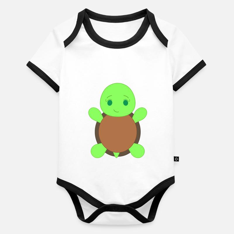 Schildkröte Baby Bio-Kurzarm-Kontrastbody