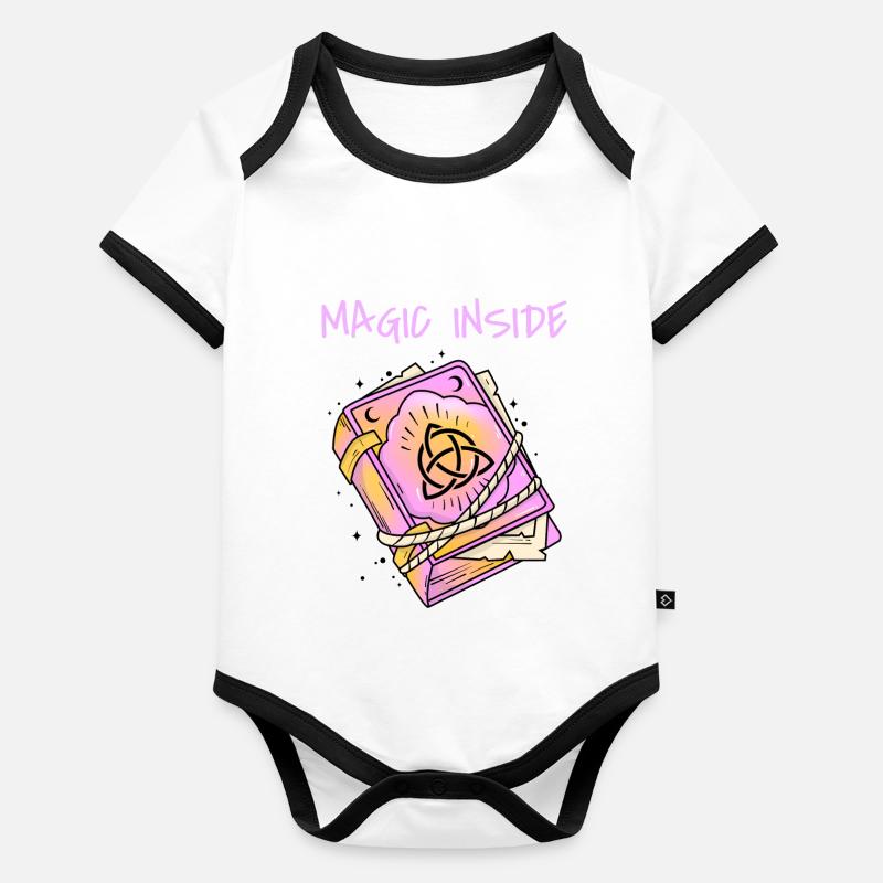 Magic Inside - Grimoire Rose Body Bébé bio contrasté manches courtes