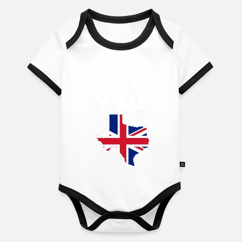 Britisch-texanisches Design für Texas Einwanderer Baby Bio-Kurzarm-Kontrastbody