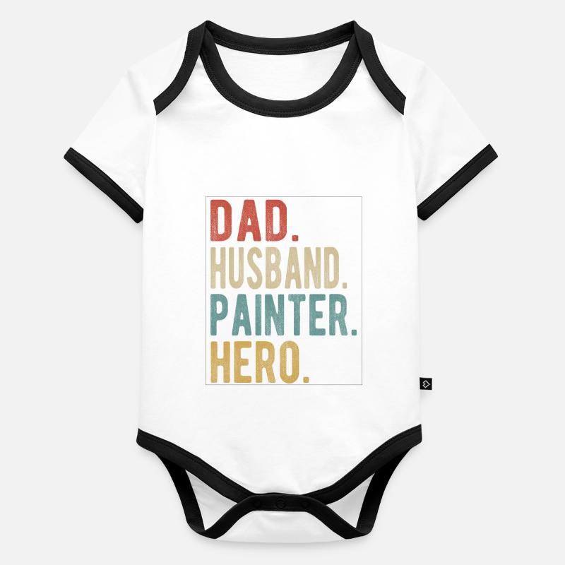 Painter Papa Husband Hero Organic Baby Contrasting Bodysuit