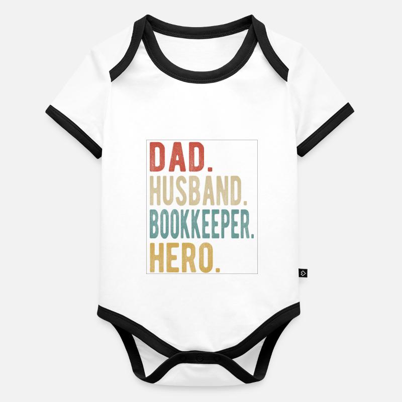 Comptable Papa Mari Héros Body Bébé bio contrasté manches courtes