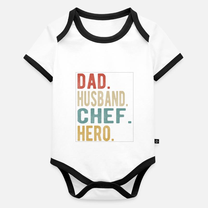 Chef Papa Mari Héros Body Bébé bio contrasté manches courtes