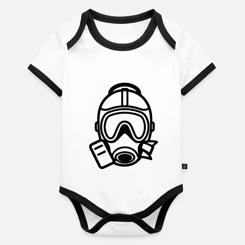 Masque a gaz Body Bébé bio contrasté manches courtes