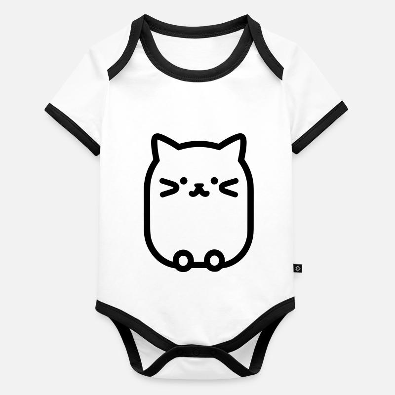 chaton Body Bébé bio contrasté manches courtes