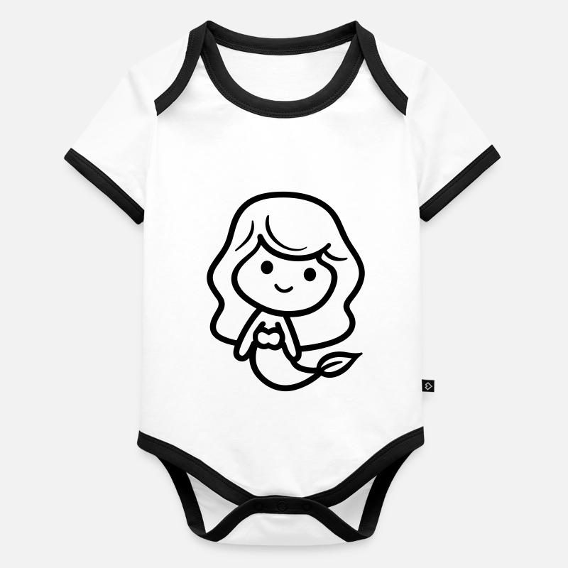 Sirène Body Bébé bio contrasté manches courtes