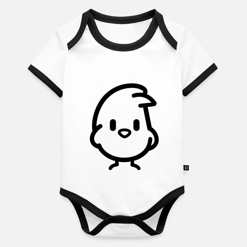 poussin Body Bébé bio contrasté manches courtes