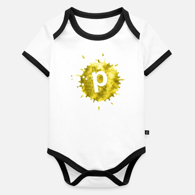 fleck jaune p Body Bébé bio contrasté manches courtes