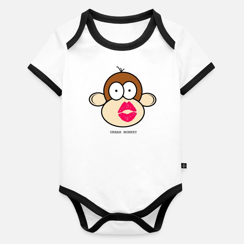 Kiss Baby Bio-Kurzarm-Kontrastbody