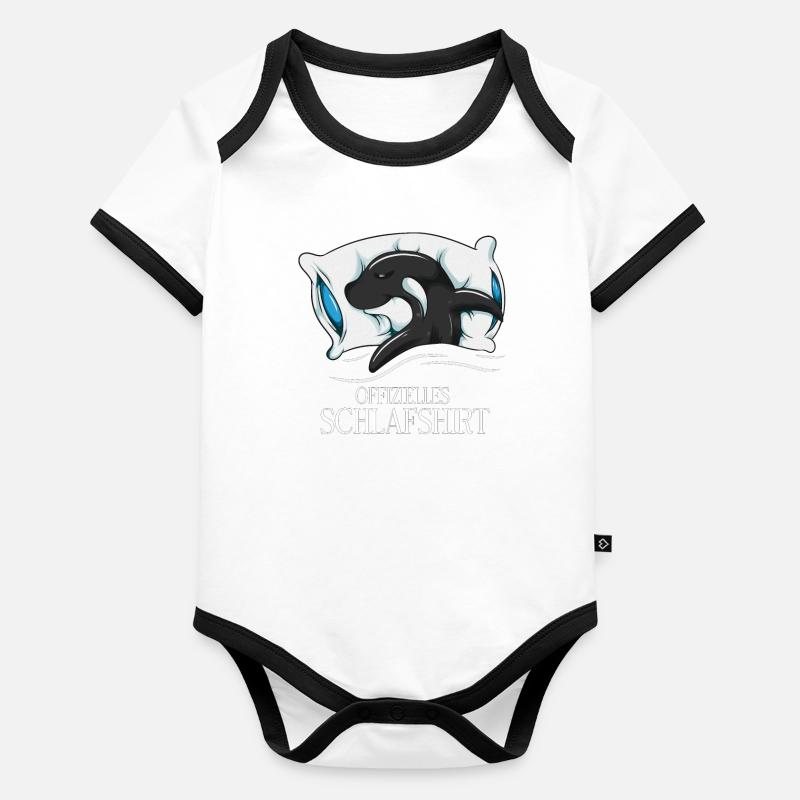 Nachthemd Pyjama Orca Schlafanzug Wal Liebhaber Baby Bio-Kurzarm-Kontrastbody