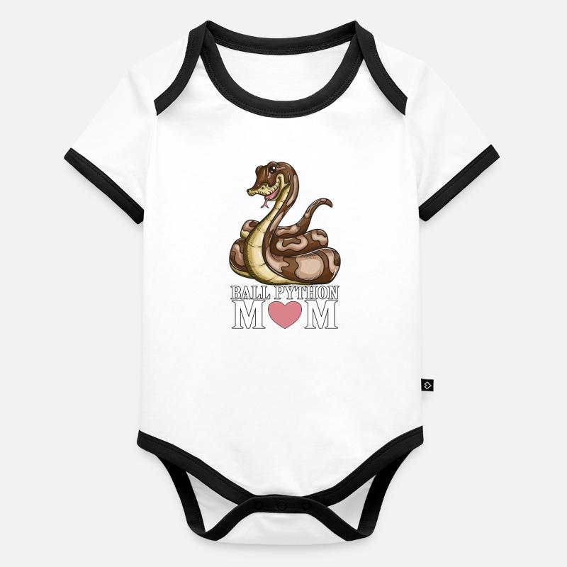 Snake Lover Snake Reptile Ball Python Mom Organic Baby Contrasting Bodysuit