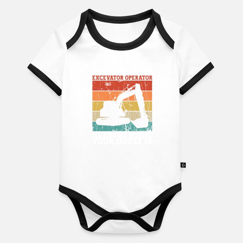 Bagger Baggerführer Schwermaschinenführer Body Bébé bio contrasté manches courtes