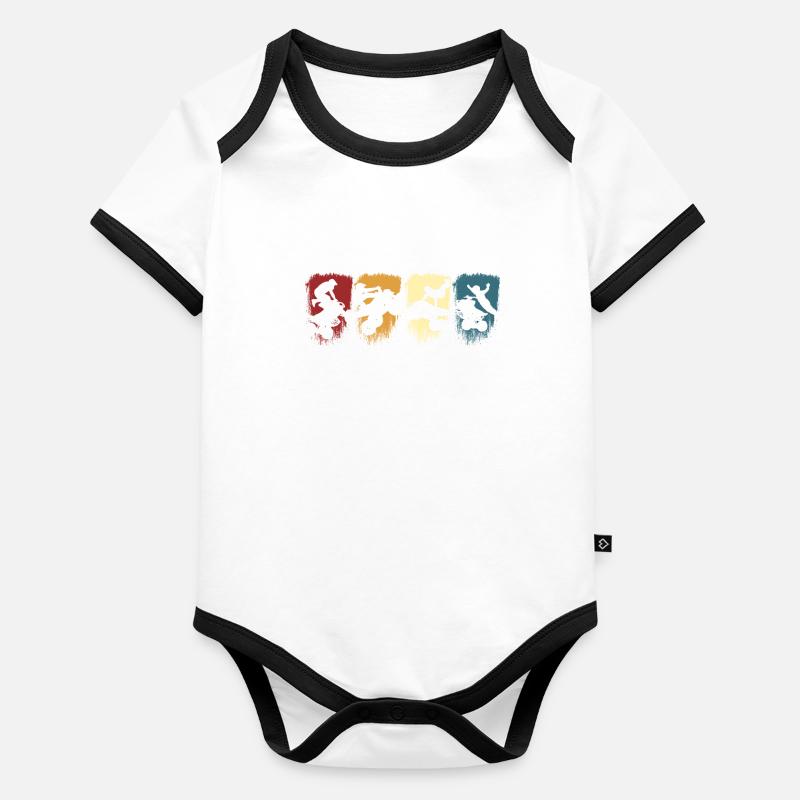 Quadfahrer Quad Body Bébé bio contrasté manches courtes