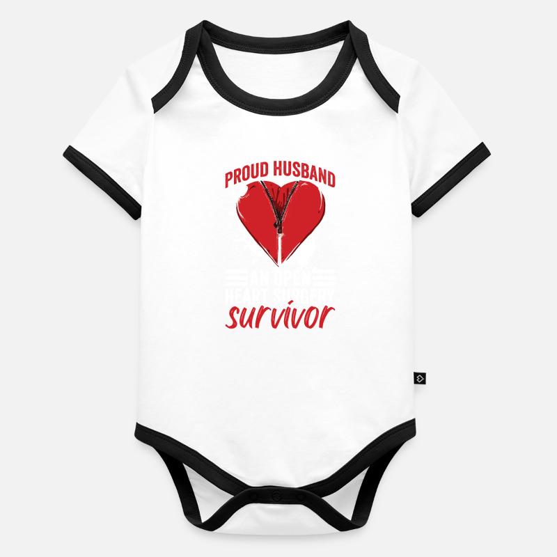 Herztransplantation Herz OP Überlebender Ehemann Organic Baby Contrasting Bodysuit