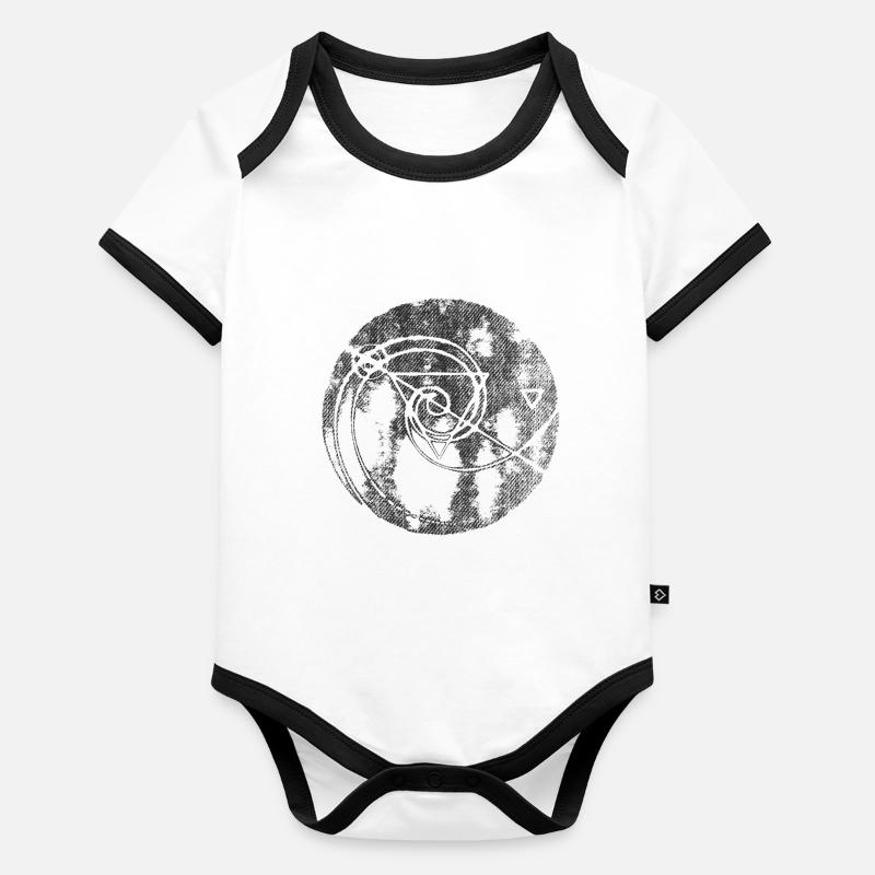 Géométrie Math Cercle Spirale Triangle Body Bébé bio contrasté manches courtes
