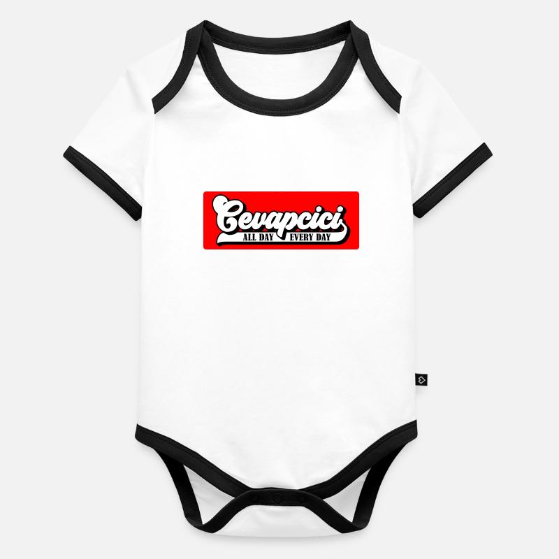Colors can be changed | Cevapcici - Balkan Grill Organic Baby Contrasting Bodysuit
