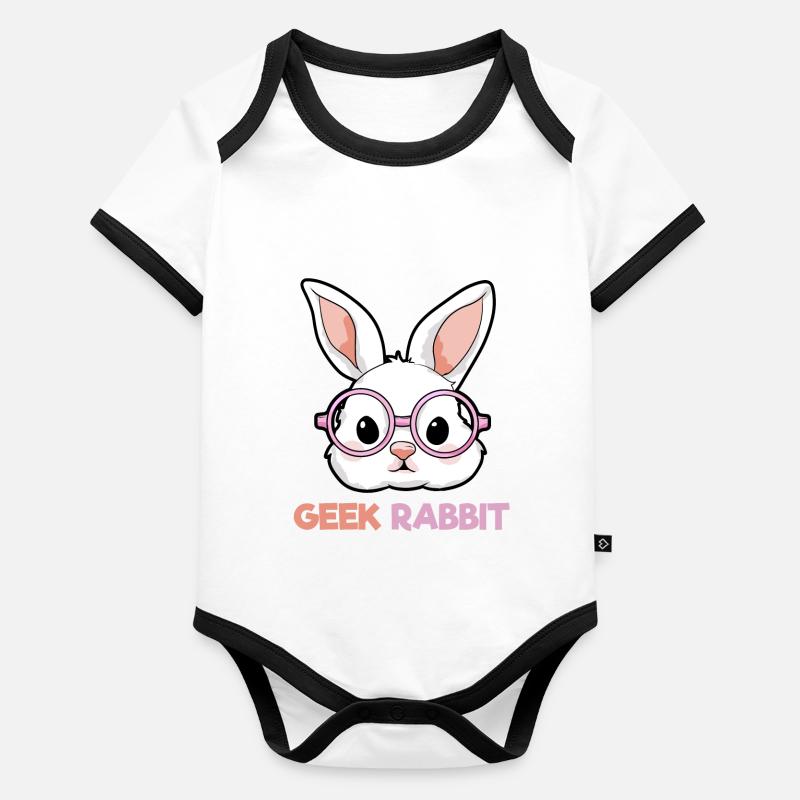 Geek Hase Body Bébé bio contrasté manches courtes
