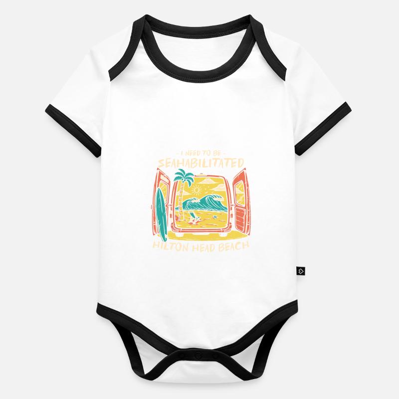 I Need To Be Seahabilitated Hilton Head Beach Baby Bio-Kurzarm-Kontrastbody