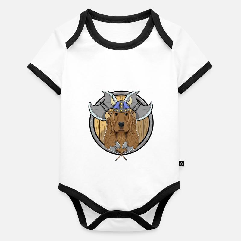 Cocker Spaniel I Valhalla I Viking Baby Bio-Kurzarm-Kontrastbody