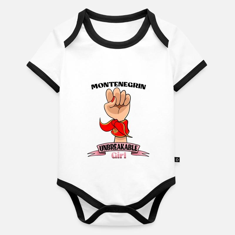Fille monténégrine Incassable I Héritage Body Bébé bio contrasté manches courtes