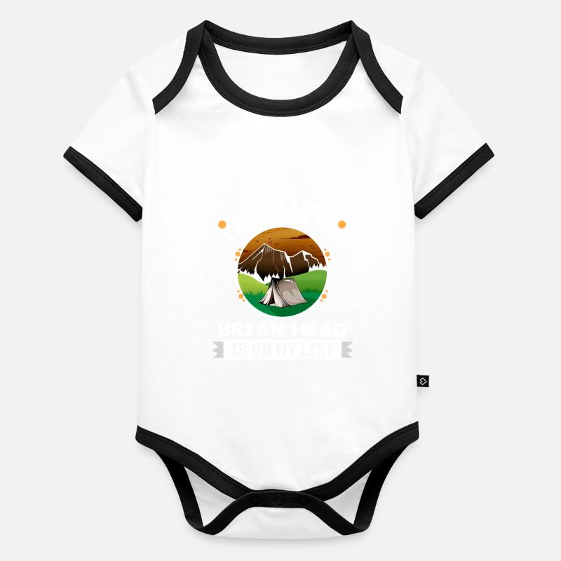 Brian Head Is On My List Hiking Camping Hiker Baby Bio-Kurzarm-Kontrastbody