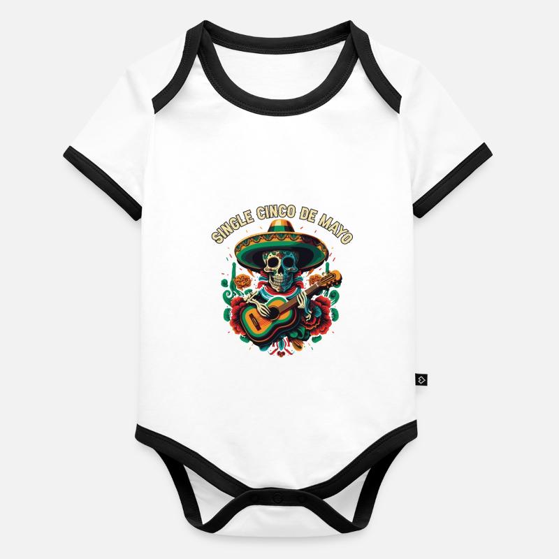 Single Cinco De Mayo Mexican Pride Mexico Country Baby Bio-Kurzarm-Kontrastbody
