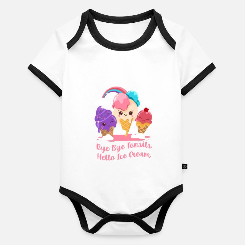 Bye Bye Tonsils Hello Ice Cream Tonsil Surgery Organic Baby Contrasting Bodysuit