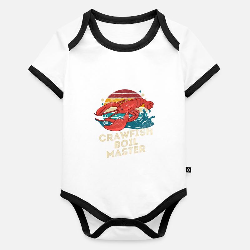 Crawfish Boil Master Funny Crawfish Season Retro Organic Baby Contrasting Bodysuit