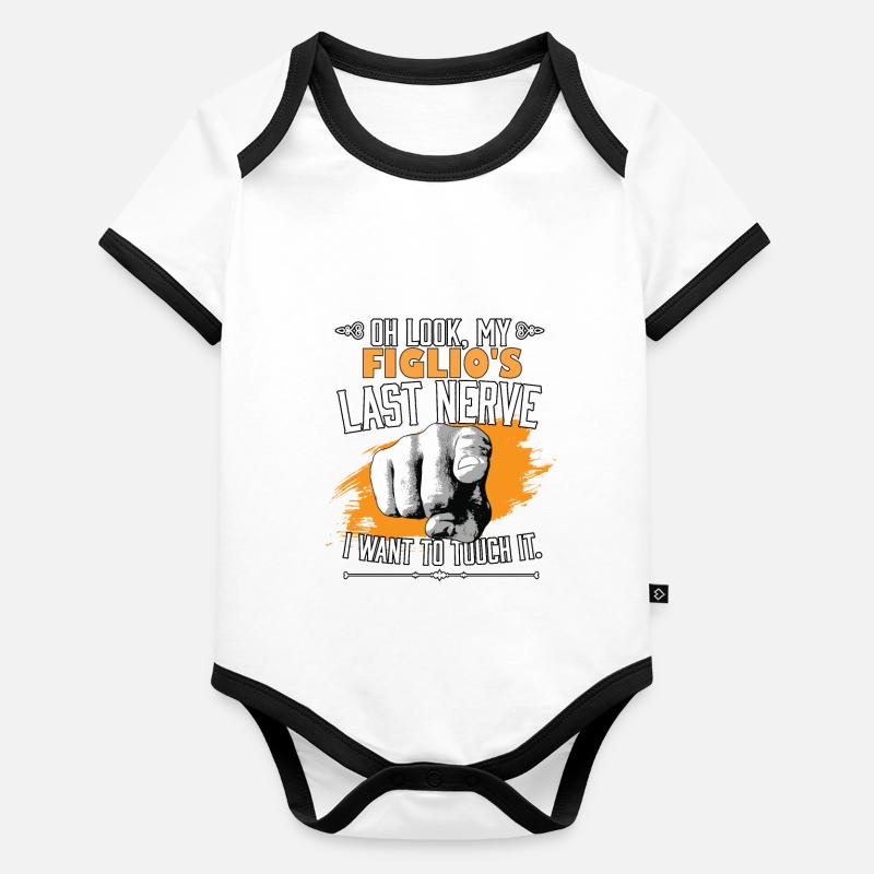Regarde le dernier nerf de mon figlio Drôle Papa Maman Fils Body Bébé bio contrasté manches courtes