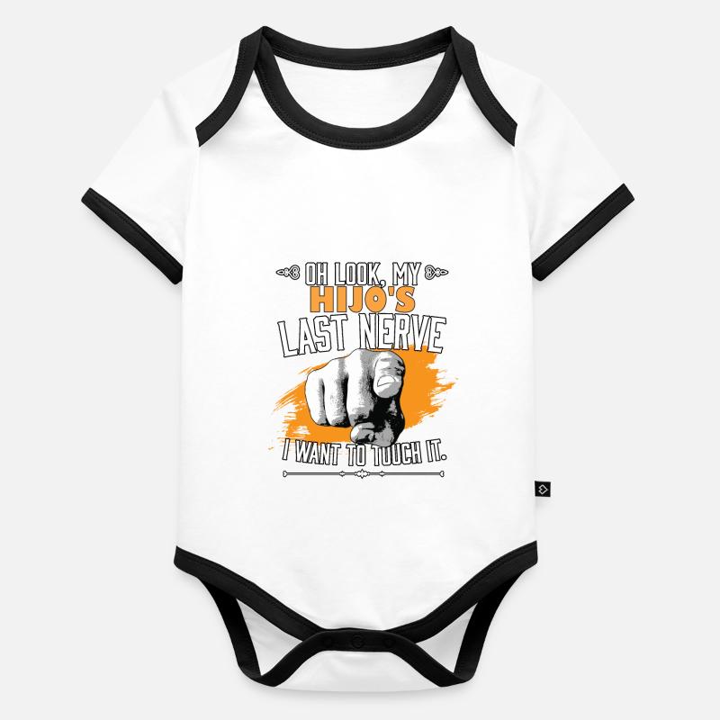Regarde le dernier nerf de mon hijo drôle fils espagnol Body Bébé bio contrasté manches courtes