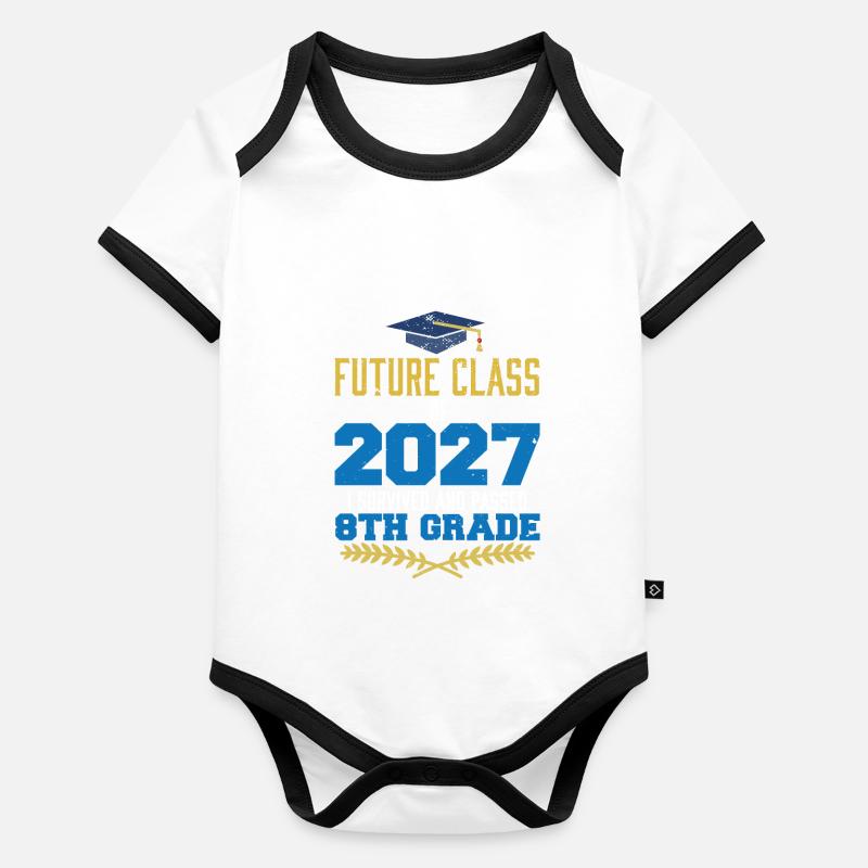 Future classe de 2027 9e année Drôle de 8e année Body Bébé bio contrasté manches courtes