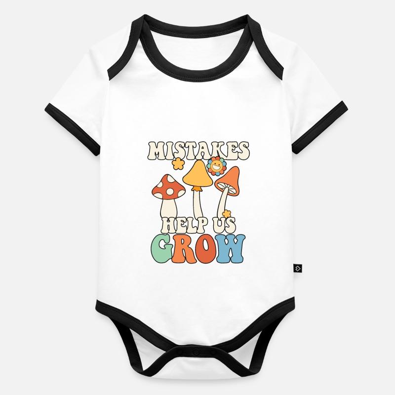 Mistakes Help Us Grow Teacher Student Organic Baby Contrasting Bodysuit