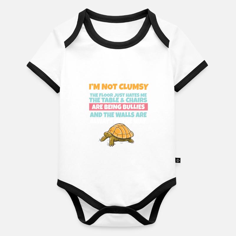 I'm Not Clumsy The Floor Hates Me Foolish Turtle Baby Bio-Kurzarm-Kontrastbody