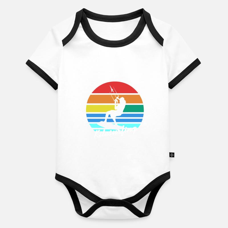 Kitesurf Body Bébé bio contrasté manches courtes