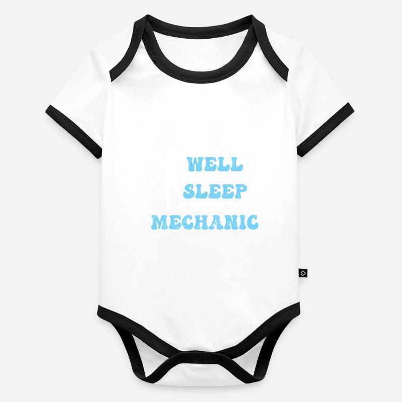 Mechanic Car Screwdriver Mechatronics Technician Car Organic Baby Contrasting Bodysuit