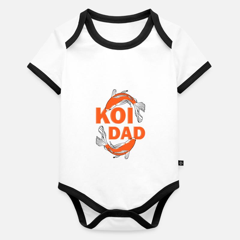 Koi Fish Japanese Organic Baby Contrasting Bodysuit