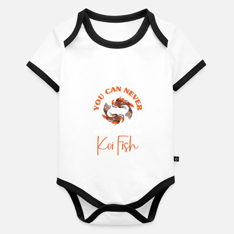 Koi Fish Japonais Body Bébé bio contrasté manches courtes
