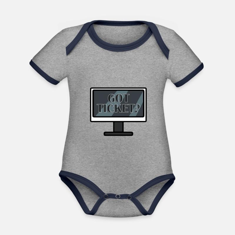 Network Administrator System Administrator Network - Organic Baby Contrasting Bodysuit - heather grey/navy