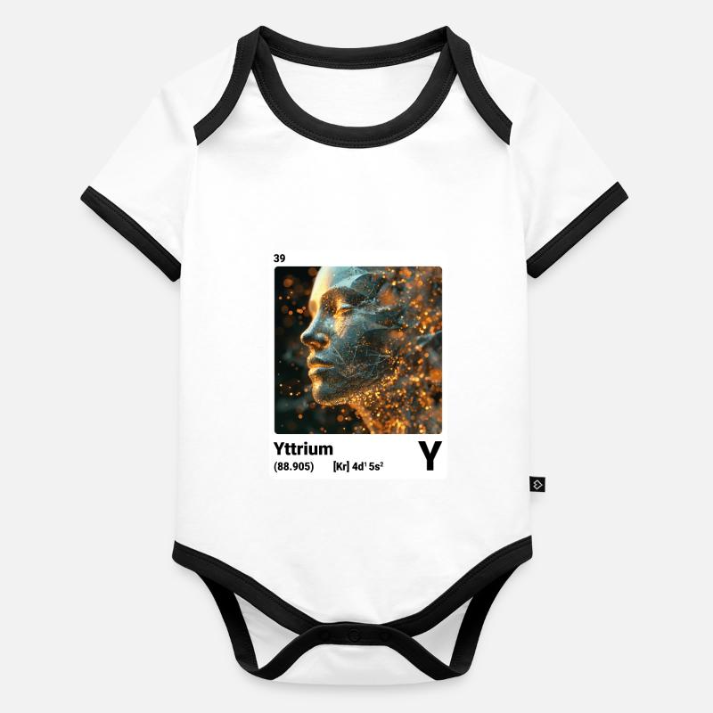 AI am Yttrium (wt) Body Bébé bio contrasté manches courtes