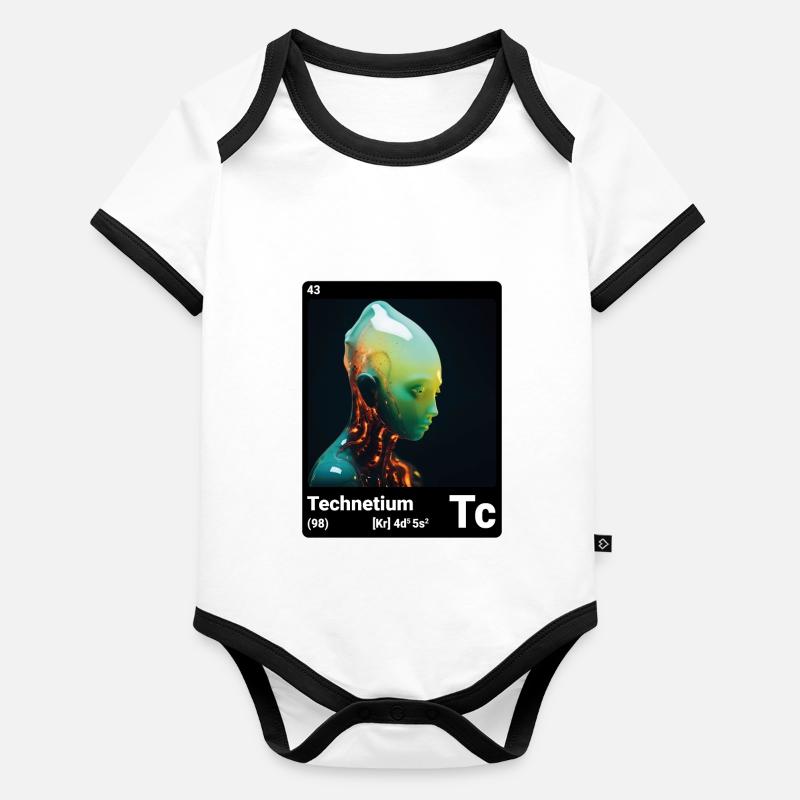 AI am Technétium (bk) Body Bébé bio contrasté manches courtes