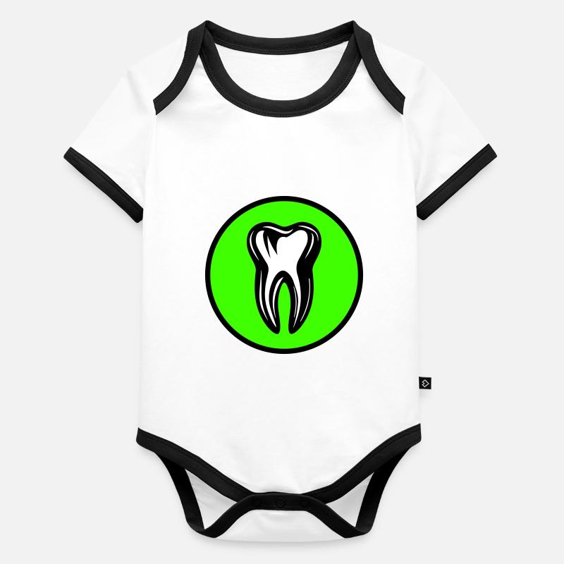 Icône de dentiste dentaire Body Bébé bio contrasté manches courtes