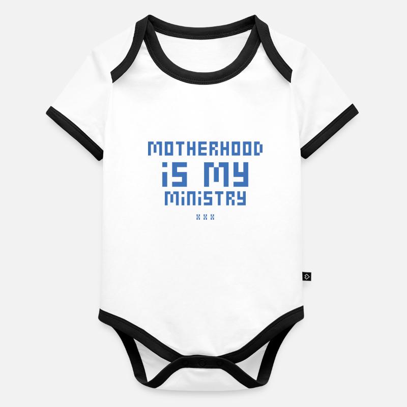 La maternité est mon ministère Body Bébé bio contrasté manches courtes