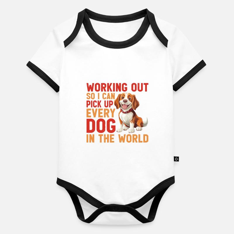 Working Out So I Can Pick Up Every Dog Baby Bio-Kurzarm-Kontrastbody